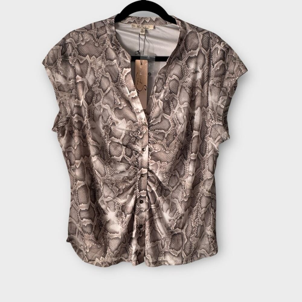 NEW Les Serein x Stitchfix Snake Python Print Blouse